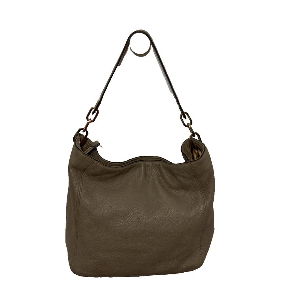 Michael Kors Fulton Large Hobo Shoulder Bag Purse Taupe Pebbled Leather